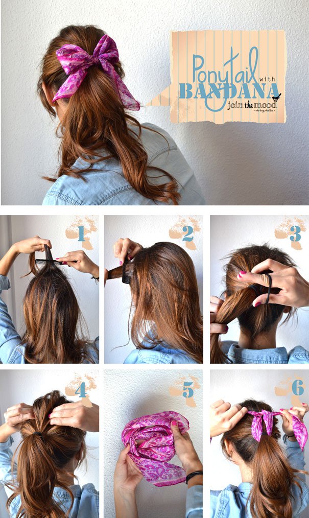 Simple-Ponytail-Hairstyle-With-Bandanna