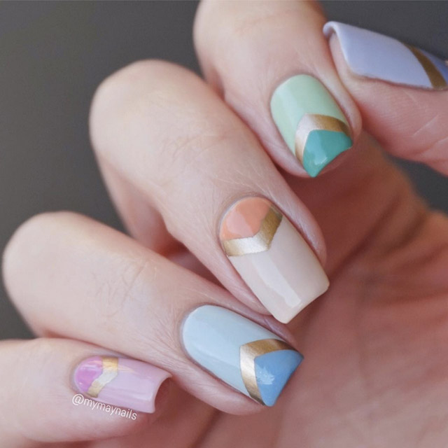 Pastel-Chevron-nails-by-@mymaynails