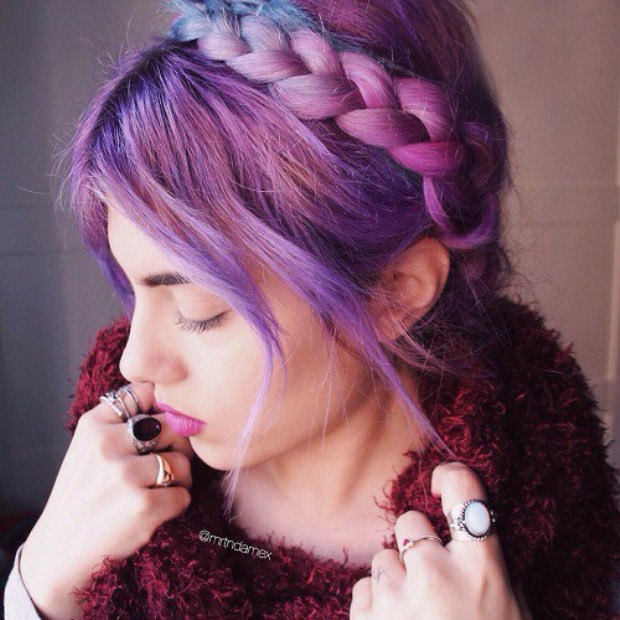 4-pastel-purple-hair-color-and-milkmaid-braid-updo