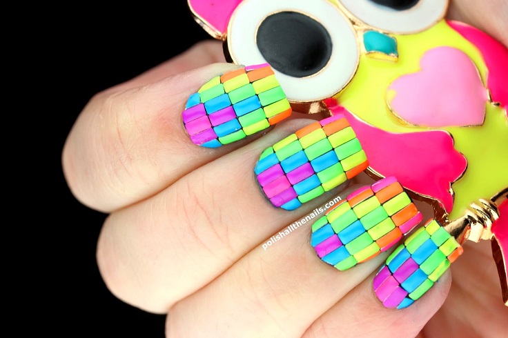 Neon-neon-neon-nails-with-neon-bar-metal-studs-over-Loreal-Dont-Shy-Away