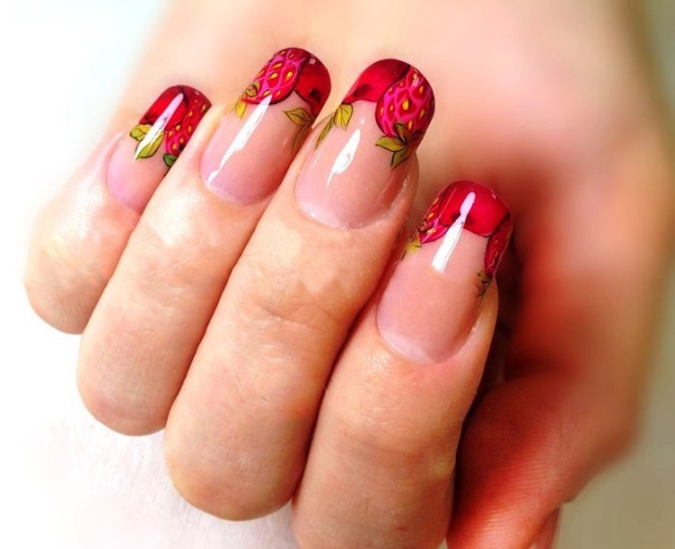 Fruit-nail-with-cherry-strawberry